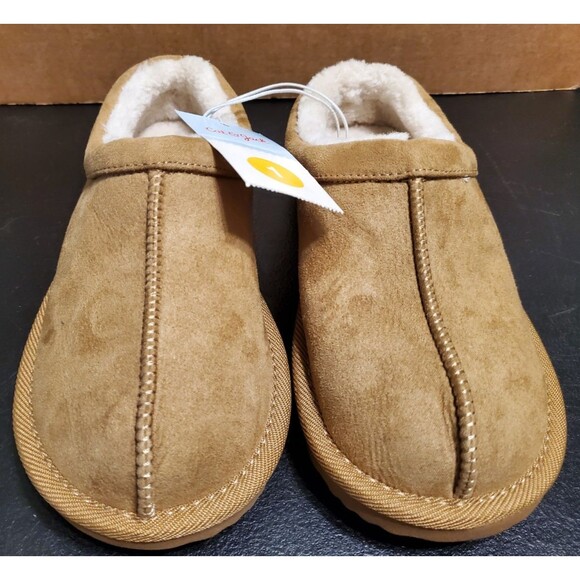 Cat & Jack Kid's Nola Faux Suede Clog Slippers Size 1 - NEW W/TAGS - Picture 2 of 7